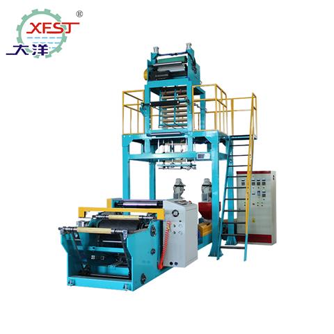 ABA three-layer co-extrusion biodegradable film blowing machine(with rotating die head and auto winding)